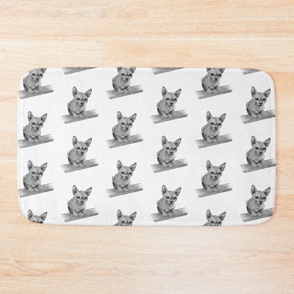 Item preview, Hairless Cat Big Eyes Pencil Art Illustration designed and sold by JoyfulWhimsy.