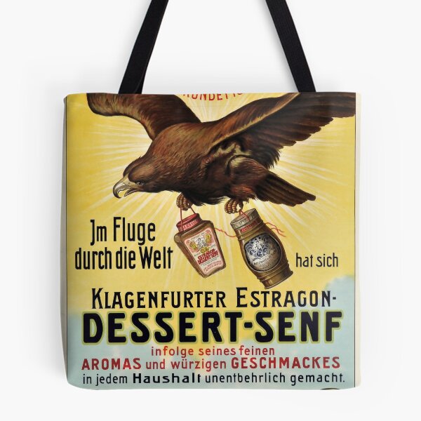 Item preview, retro klagenfurter estragon dessert senf im fluge durch die welt designed and sold by CorasPosters.