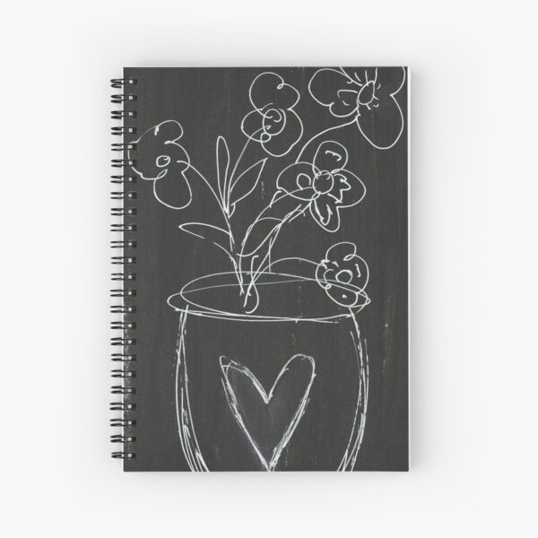 BLACK AND WHITE BOUQUET Spiral Notebook