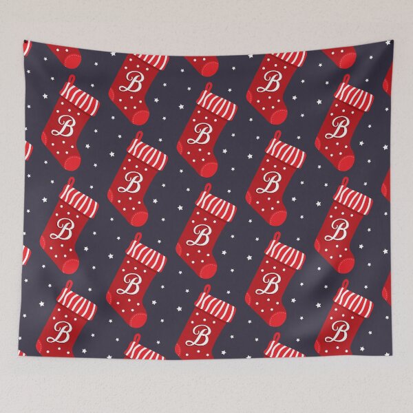 Item preview, Christmas Stocking with Letter B designed and sold by VicEllisArt.