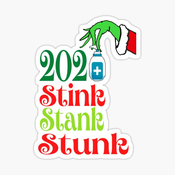 2020 Stink Stank Stunk Matching Family Christmas Pajamas Greeting QUARANTINE Sticker