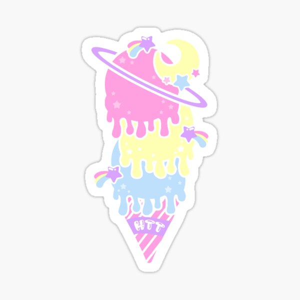 Kawaii cosmic melty ice cream Sticker
