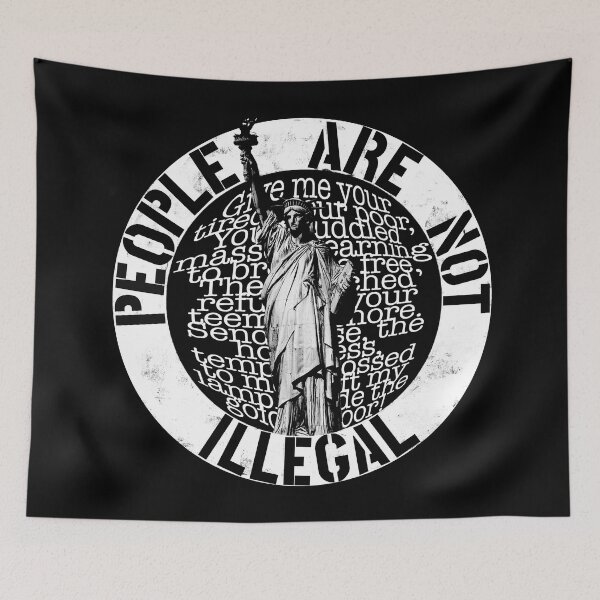 Item preview, PEOPLE ARE NOT ILLEGAL (new colossus) designed and sold by SaltCitySage.