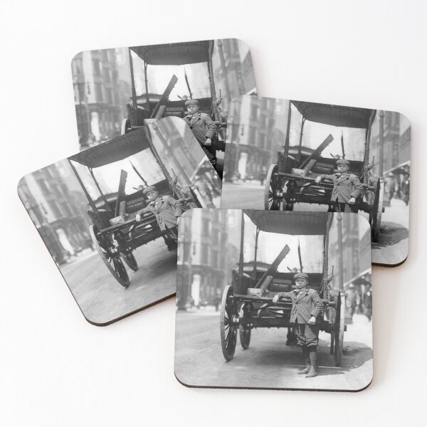 Item preview, Young Boy Posing With An Express Wagon - St. Louis - Lewis Hine 1910 designed and sold by warishellstore.