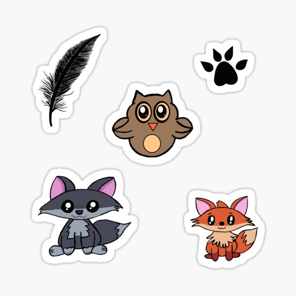 Woodland Critter Sticker or Magnet Pack Sticker
