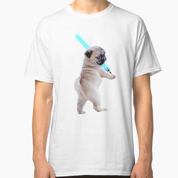 Mops mit Lichtschwert Classic T-Shirt