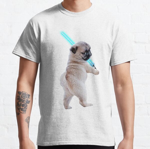 Pug with Lightsaber Classic T-Shirt