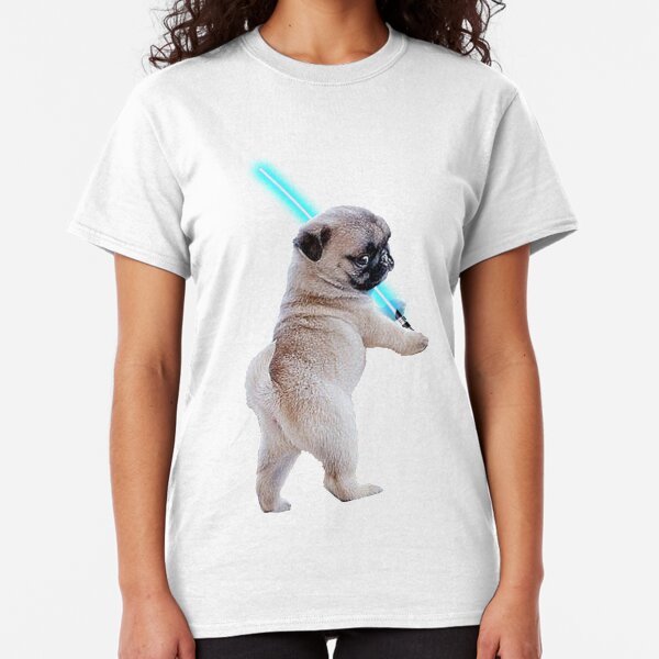 Pug with Lightsaber Classic T-Shirt