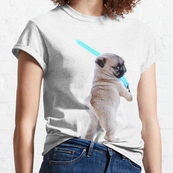 Pug with Lightsaber Classic T-Shirt
