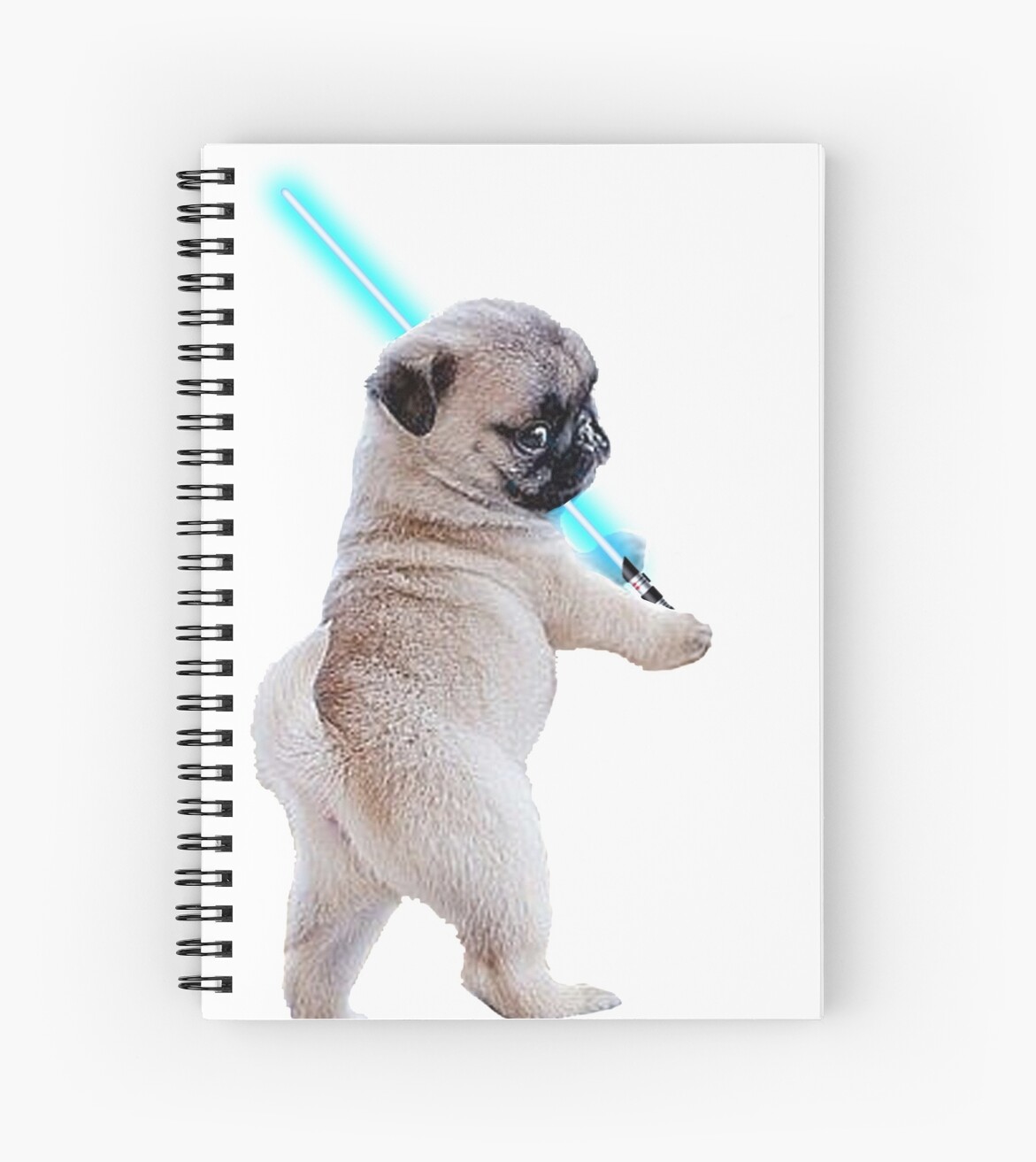 pug with blue quot pug with lightsaber quot spiral notebooks by whistle48sho redbubble pug with blue quot pug with lightsaber quot spiral notebooks by whistle48sho redbubble