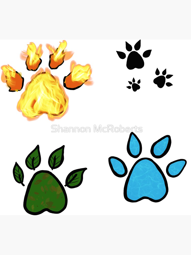 Elemental Paw Sticker or Magnet Pack by shannonsuzanne