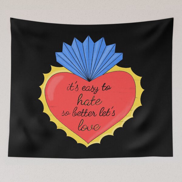 Item preview, Its easy to hate so better lets love - black background designed and sold by NYXFN.