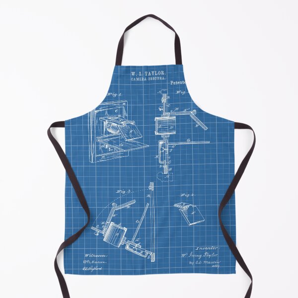 Item preview, Camera obscura 1881 patent blue grid designed and sold by InkedArtPrints.