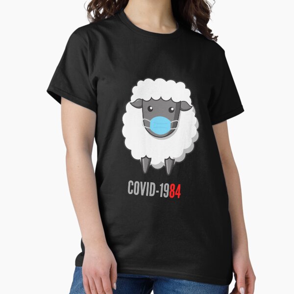 Vista previa del artículo con la obra «Oveja Covid-19 1984», diseñado y vendido por PlantDemia.