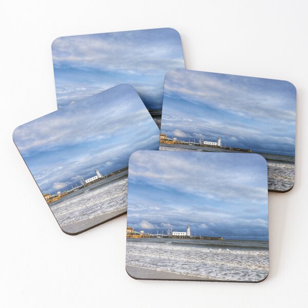Item preview, The lighthouse and harbour at Scarborough, North Yorkshire designed and sold by MichaelBShannon.
