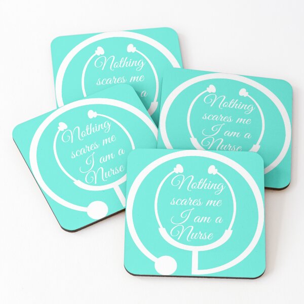 Item preview, Nothing scares me I am a Nurse in Turquoise and White designed and sold by LusterGirl.