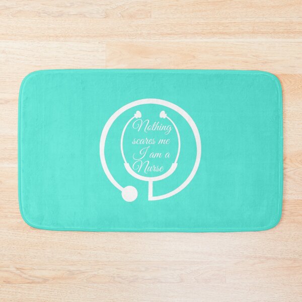 Item preview, Nothing scares me I am a Nurse in Turquoise and White designed and sold by LusterGirl.