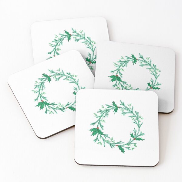 Item preview, Christmas wreath mistletoe and holly designed and sold by Luaillustration.