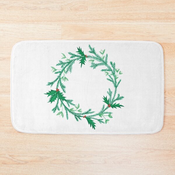 Item preview, Christmas wreath mistletoe and holly designed and sold by Luaillustration.