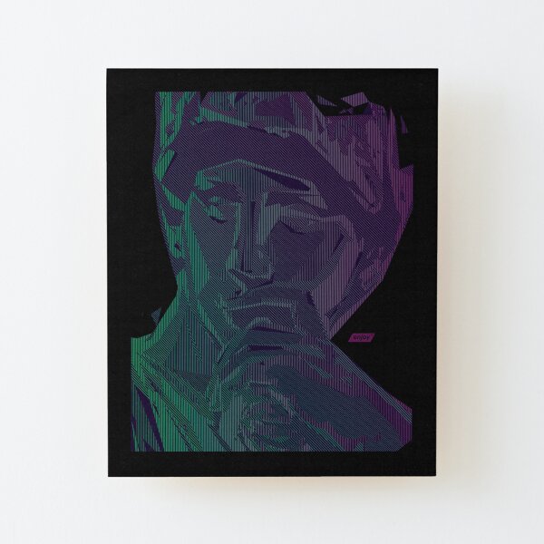 Lorenzo Scanline Portrait | Night Time Wood Mounted Print