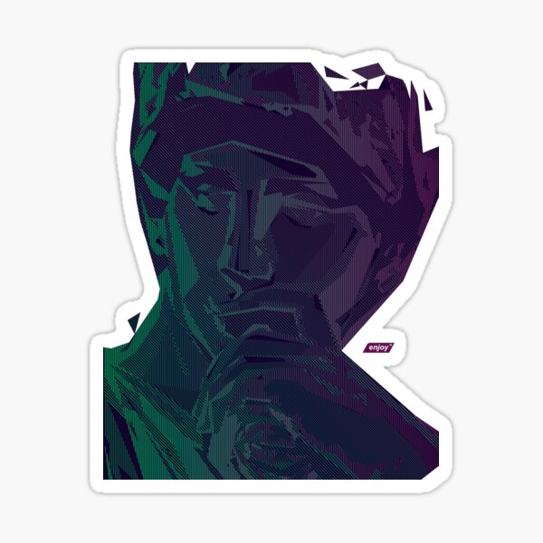 Lorenzo Scanline Portrait | Night Time Sticker