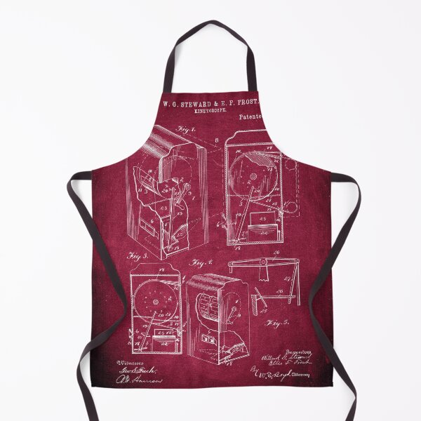 Item preview, Kinetoscope 1897 patent burgundy chalkboard designed and sold by InkedArtPrints.