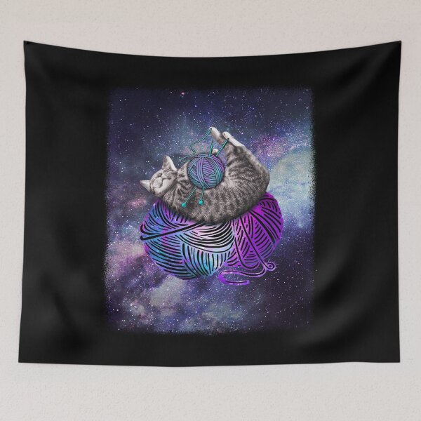 Item preview, Knitting Space Cat designed and sold by michellene.
