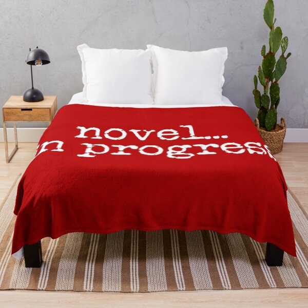 Item preview, novel... in progress vertical white on red designed and sold by TeaRoseWriter.