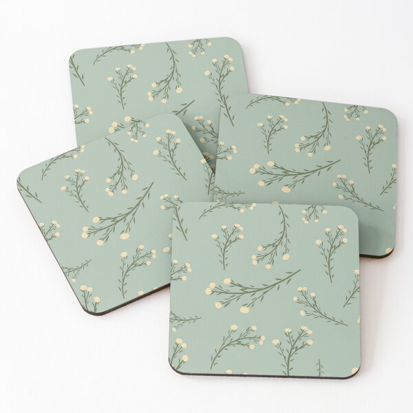 Item preview, anne's lace_cream flowers on dusty turquoise designed and sold by quinnhopp.