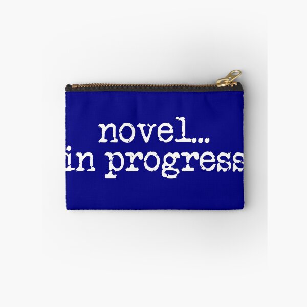 Item preview, novel... in progress vertical white on navy blue designed and sold by TeaRoseWriter.