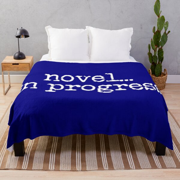 Item preview, novel... in progress vertical white on navy blue designed and sold by TeaRoseWriter.