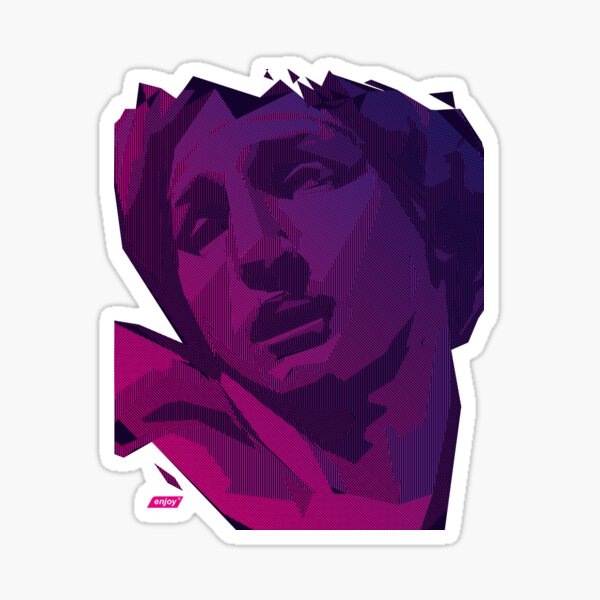 Dawn Scanline Portrait | Night Time Sticker