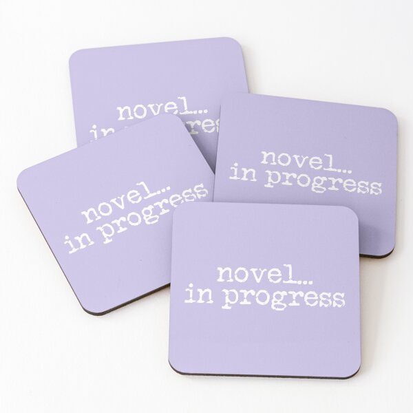Item preview, novel... in progress vertical white on lavender designed and sold by TeaRoseWriter.