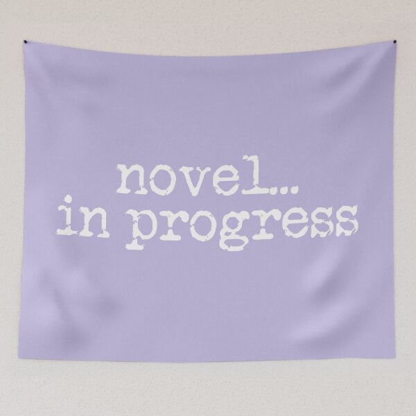 Item preview, novel... in progress vertical white on lavender designed and sold by TeaRoseWriter.
