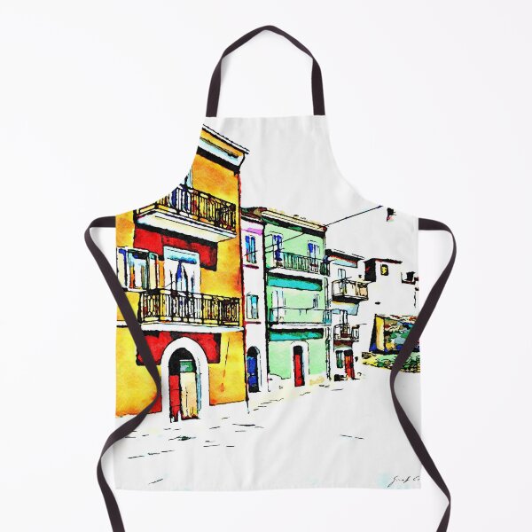 Item preview, Borrello: glimpse with colored houses designed and sold by Giuseppe Cocco.