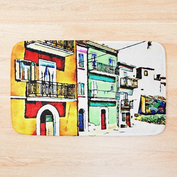 Item preview, Borrello: glimpse with colored houses designed and sold by Giuseppe Cocco.