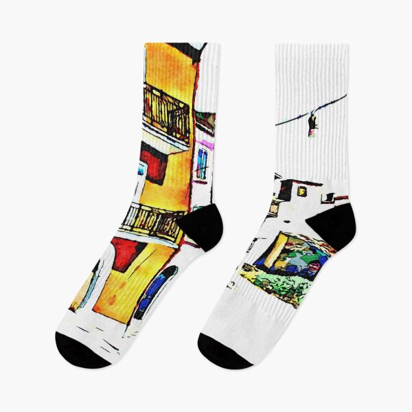 Item preview, Borrello: glimpse with colored houses designed and sold by Giuseppe Cocco.