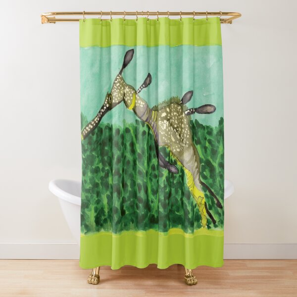 Weedy Seadragon (Phyllopteryx taeniolatus) Shower Curtain