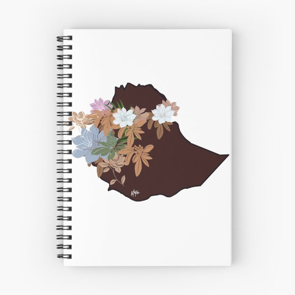 Item preview, Ethiopia floral map designed and sold by Marakiprints.