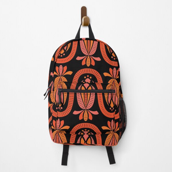 Item preview, Abstract Stripey Floral – Reds on Black (pattern) designed and sold by PaisleyMcNoodle.