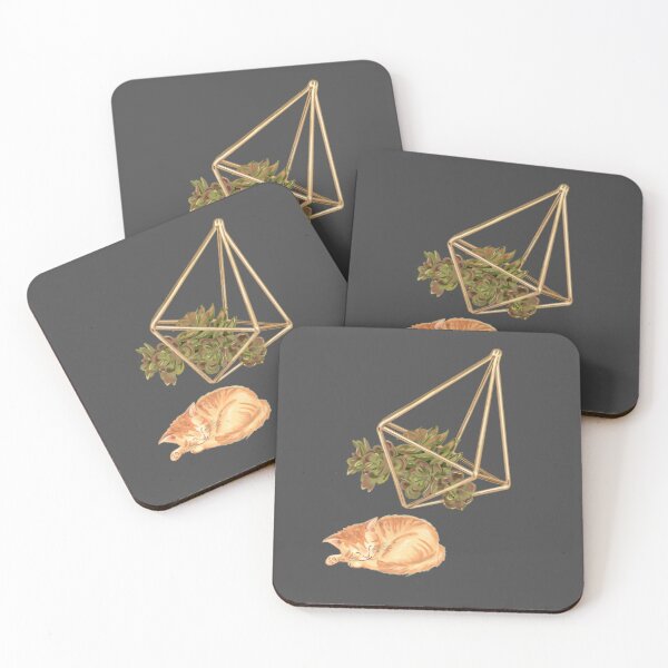 Item preview, Geometric Planter Succulents and Cat Dark Gray designed and sold by rachelleybell.