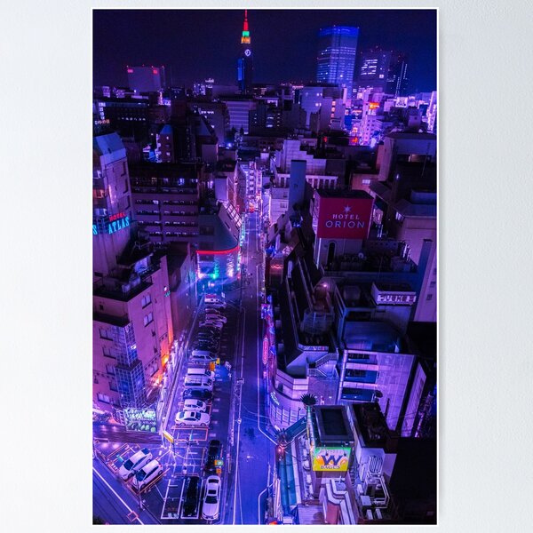 City of Stars art print, Cityscape wall art, Purple Pink Blue Art, Cities  At Night Poster