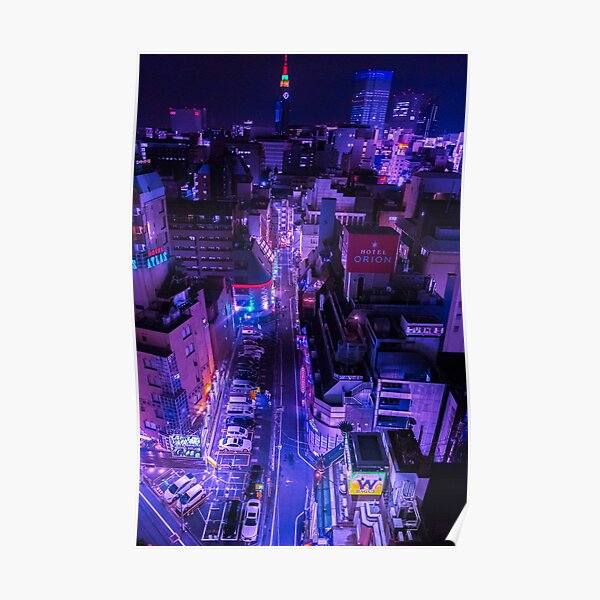 Tokyo City Night Views Poster