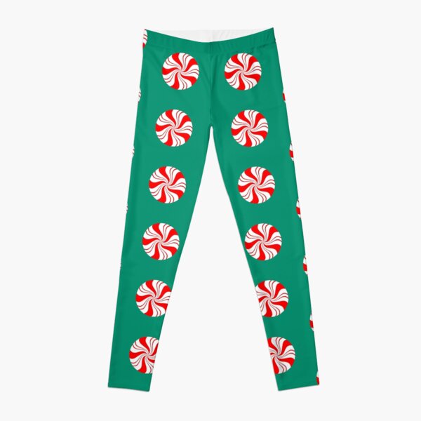 Round Peppermint Christmas Candy Leggings for Sale by Deborah