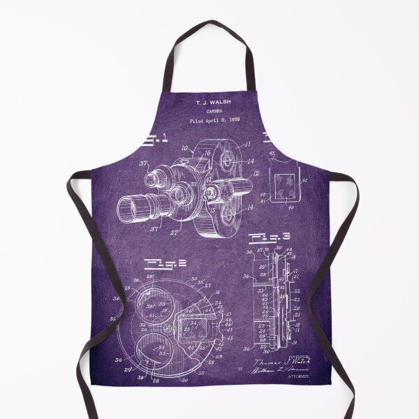 Item preview, Video camera 1940 patent purple chalkboard designed and sold by InkedArtPrints.