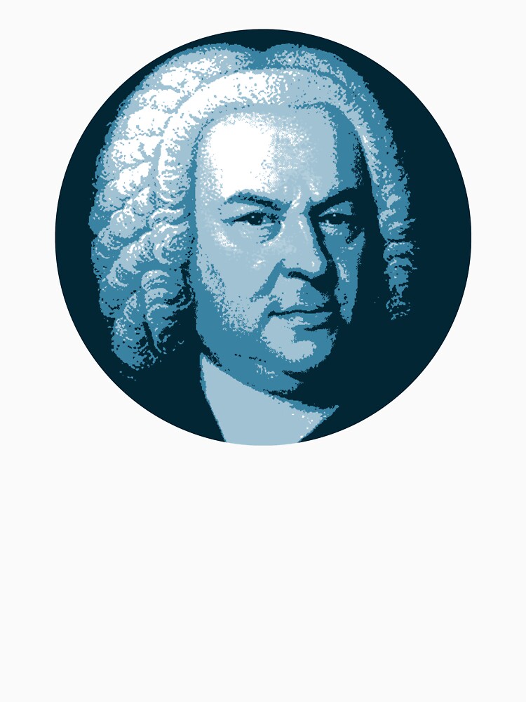 Johann Sebastian Bach Blue Portrait by zavadadesigns