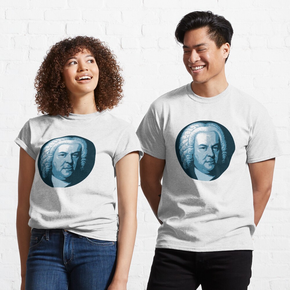 Johann Sebastian Bach Blue Portrait Classic T-Shirt