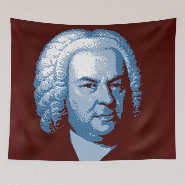 Item preview, Johann Sebastian Bach Blue Red Portrait designed and sold by zavadadesigns.