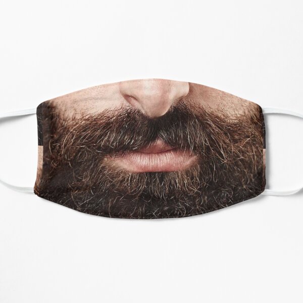 beard Realistic Face (Beard Version) . funny mustache Flat Mask
