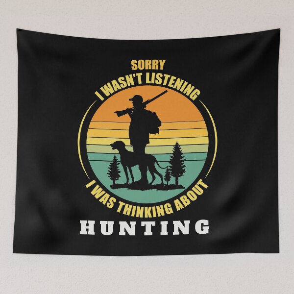 Item preview, Hunting Vintage Sunset Silhouette, I was thinking about Hunting, Hunter Gift  designed and sold by OdmiDesign.